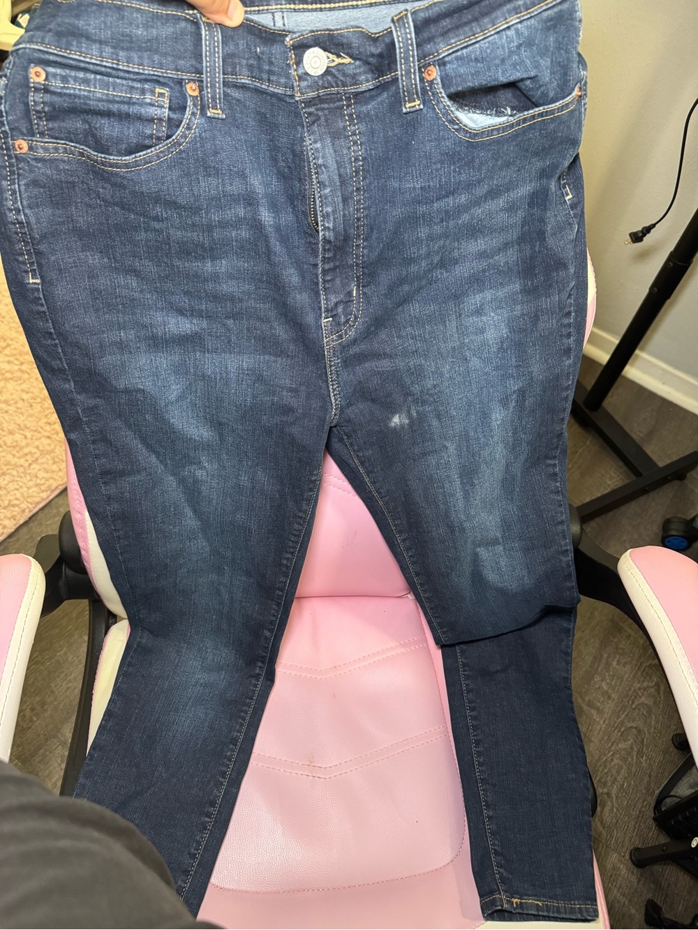 Men's Skinny Jeans in Dark Blue Wash - Classic Stretch Fit
